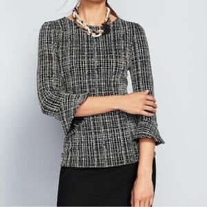 Talbots Textured Ruffle Sleeve Blouse XP